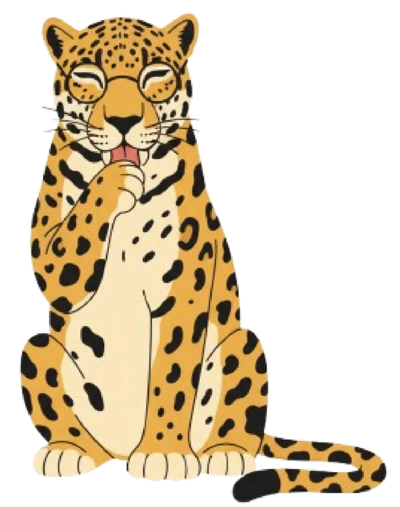 Jaguar lambiéndose la pata